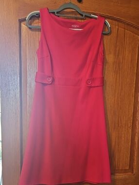 Merona Bright Pink Sleeveless Belt-Detail A-Line Dress